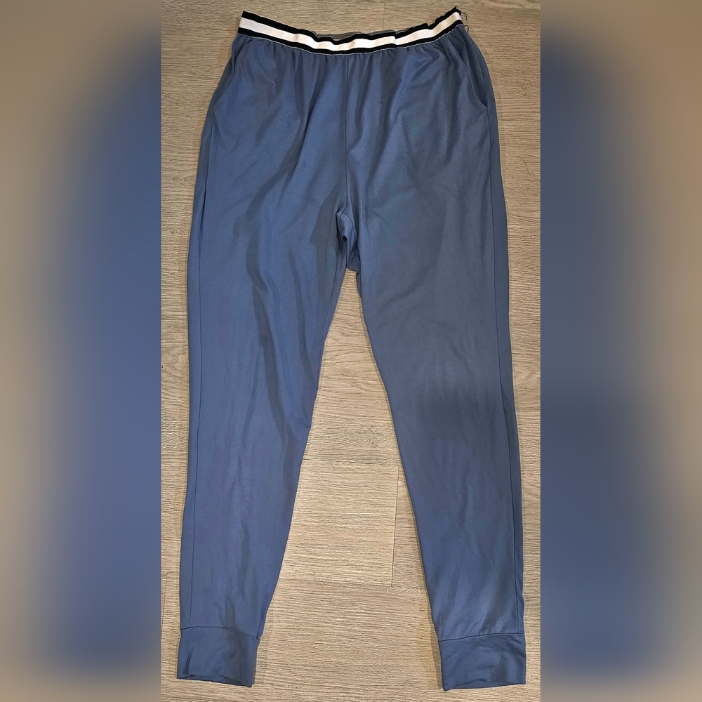 Fashion Nova Elastic Waistline Pajama Lounge Jogger Pants Blue Medium